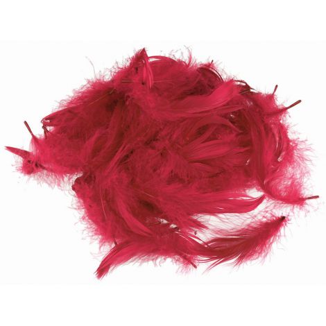 Piórka dekoracyjne Czakos w torebce 10g, Czerwone